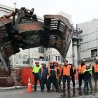 New Dunedin Hospital build staff involved in a new course in demolition, alongside a 20-tonne...