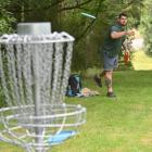 Jackson Sullivan has a practice round yesterday ahead of the South Island disc golf championships...