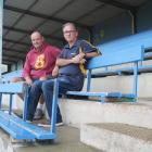 Athletics Southland president Chris Knight (left) and Waihopai Football Club president Gordon...