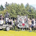 Southland Boys' High School pupils wear blackface at their sports day in 2020, one of several...
