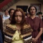 Hariata Moriarty (centre), one of the three actors to play Missy, in a scene from Cousins, the...