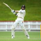 Devon Conway plays a shot for Wellington in the Plunket Shield. Photo: Getty Images