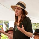 Jacinda Ardern speaking during a meeting with Maori Wardens today. Photo: Getty Images 