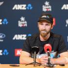 Kane Williamson after yesterday's training session at Hagley Oval. Photo: Getty Images 