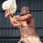 Eric Nabalagi, of Dunedin, performs in a Fijian warrior dance during the Moana Nui Festival at...