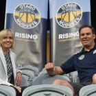 Otago Nuggets spokeswoman Angela Ruske and coach Brent Matehaere at the More FM Arena yesterday....