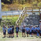 Te Kura O Take Karara school teacher Caitlin Crampton leads a group of year 3 and 4 pupils ‘...
