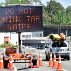 A sign at the northern entrance to Waikouaiti warns not to drink the water. PHOTO: PETER MCINTOSH
