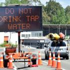 A sign at the northern entrance to Waikouaiti warns not to drink the water. PHOTO: PETER MCINTOSH
