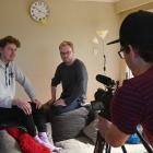 Friends (from left) Toby Stoddart and Tenson Dalby are filmed by Jamie Farmer for their entry in...