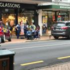 Police arrest a man after an altercation in the CBD today. Photo: Wyatt Ryder