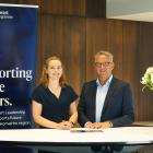 Stewart family representatives Alan Stewart and Lauren Thornhill launch the Bruce Stewart...