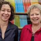 New Otago University Press publisher Dr Sue Wootton (left) and retiring publisher Rachel Scott....