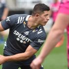 Freedom Vahaakolo at Highlanders training at Forsyth Barr Stadium yesterday. PHOTO: GREGOR...