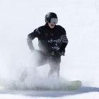 Zoi Sadowski Synnott, of Wanaka, is thrilled after finishing her winning run in the FIS Snowboard...