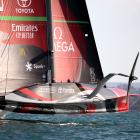 Team New Zealand claimed an emphatic victory against Luna Rossa in race 6. Photo: Getty Images