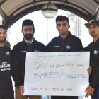 In Dunedin’s Octagon yesterday, working to remove misunderstandings surrounding Islam are (from...