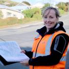 Waitaki District Council roading network engineer Josey Wallace looks over plans for a new...