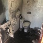 The Steampunk Playground’s middle toilet was badly damaged in a suspected arson early yesterday...