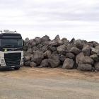 Rocks are stockpiled at a northern site along Katiki Beach. PHOTO: DOWNER