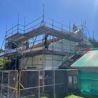  Stewart Construction builders work on the Fairfield School hall attic extension project recently...