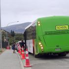  Cones keep pupils safe after buses have had to stop in the middle of Alison Ave, due to a lack...