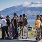Young skaters stand by during Wanaka Festival of Colour’s Cross the Line street performance at...
