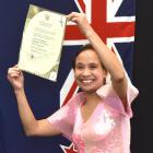 Judith de Mabasa Mitchell, from the Philippines, became a New Zealand citizen in Dunedin this...