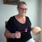 Showing a personalised breast prosthesis is Hazel Sycamore, of Roxburgh.PHOTO: SIMON HENDERSON