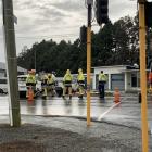 Fire and Emergency New Zealand personnel at the scene in Invercargill. Photo: Abbey Palmer 