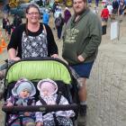 Danielle and Willy Duncan, of Gore, with twins Oliver and Isabelle Duncan (13 months) at the...
