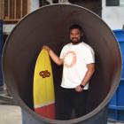 Dunedin entrepreneur and inventor Ross McCarthy stands inside one of the huge pipes that make up...