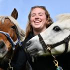 Popular ponies Ruger (left) and Pepper enjoy a break from giving rides to children with owner...