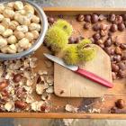 Shelled nuts in their papery husk, top left. Chestnuts come in prickly casings, centre. PHOTO:...