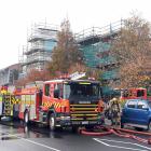 Firefighters were called to extinguish a fire in the roof of the College of Education Auditorium...