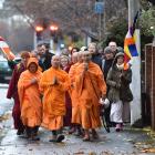 Dunedin Buddhists celebrate the Buddha’s birthday as they walk to All Saints’ Church, in North...