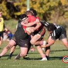 HARD YARDS: Alan Morrison carts the ball up for Halswell during their Canterbury Rugby League...