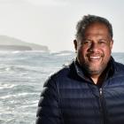 International opera singer Jonathan Lemalu  enjoys sea air at the St Clair Hot Salt Water Pool...