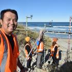 Geography PhD student Duc Nguyen (35) is studying the benefits of sand notches which have been...
