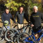 About to ride a section of the Queenstown Trail from Arrowtown to Gibbston yesterday are (from...