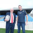 Queenstown Lakes Mayor Jim Boult (left) and Highlanders chief executive Roger Clark at Sir John...