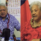 HRPP leader Tuila'epa Sa'ilele Malielegaoi and FAST Party leader Fiame Naomi Mata'afa. Photo: RNZ...