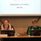 Mayor Sir Tim Shadbolt and council chief executive Clare Hadley at the Incercargill City Council...