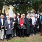 Descendants of war hero Sergeant Major John Bevin (1831-92) gather at the restored grave site in...