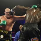 Tyson Fury (left) and Deontay Wilder during their second fight. Photo: Getty Images