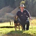 Matt Clark of Waikaia and his Huntway Dog Syd during the 2021 South Island New Zealand Sheep and...