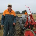 Colin Cross (84) competes at the Mid Canterbury  Vintage Machinery Club ploughing match at...