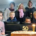 Celebrating Grasmere Kindergarten’s 50 years are (back from left) teacher Tracey Harris and...