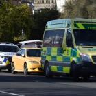 Emergency services at the scene of an alleged assault in High St today. Photo: Gregor Richardson