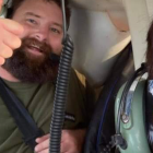 James Bryant on his helicopter flight to Dunedin. Photo: Supplied